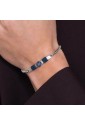 Bracciale Uomo Piastra Timone Smalto Blu Corda Blu Acciaio Luca Barra BA1843
