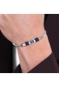 Bracciale Uomo Piastra Ancora Smalto Blu Corda Blu Acciaio Luca Barra BA1842