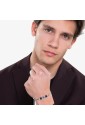 Bracciale Uomo Piastra Ancora Smalto Blu Corda Blu Acciaio Luca Barra BA1842