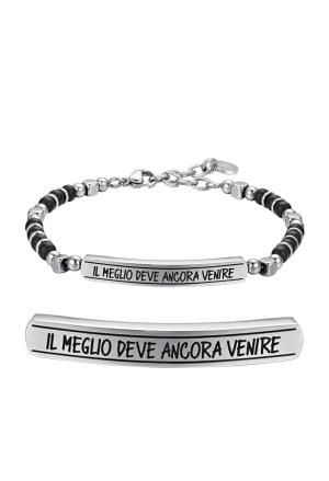 Bracciale Uomo Script Incisione Il Meglio Deve Ancora Venire Acciaio Anallergico Luca Barra BA1660