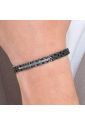 Bracciale Uomo Ceramica Nera Cristalli Neri Acciaio Anallergico Luca Barra BA1674