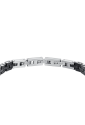 Bracciale Uomo Ceramica Nera Cristalli Neri Acciaio Anallergico Luca Barra BA1674