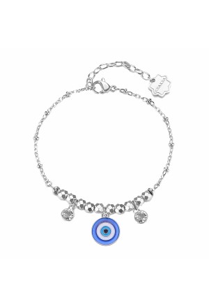 Bracciale Brosway Chakra Mistici Protezione Centrale Occhio Di Nazar Cristalli Misura 19cm Acciaio BHKB273