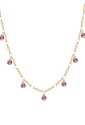 Collana Brosway Symphonia Girocollo Pendenti Cristalli Rosa Acciaio Gold BYM142