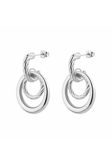 Orecchini Brosway Amy Pendenti A Cerchi Acciaio Lunghezza 25mm BAY28