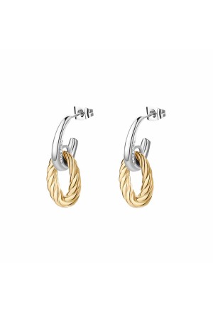 Orecchini Brosway Amy Pendenti Con Cerchi Acciaio Gold Lungheza 27mm BAY24