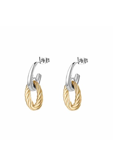 Orecchini Brosway Amy Pendenti Con Cerchi Acciaio Gold Lungheza 27mm BAY24