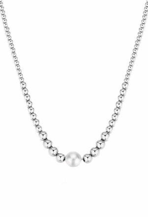 Collana Brosway Perfect Girocollo Sfere In Acciaio Perla Di Conchiglia BPC03