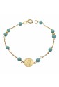 Bracciale Neonato Angelo Pasta Di Turchese Oro Giallo 18KT Regalo Nascita Fantasia Monile 8TUGLFM