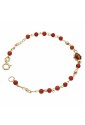 Bracciale Neonato Coccinella Corallo Rosso Oro Giallo 18KT Regalo Nascita Fantasia Monile RY308FM