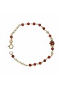 Bracciale Neonato Coccinella Corallo Rosso Oro Giallo 18KT Regalo Nascita Fantasia Monile RY308FM