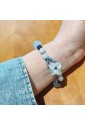 Bracciale Pietre Mix Naturali Perla Di Fiume Chiusura Fiore Celeste Lavorazione Artigianale Fantasia Monile ABHYLFM