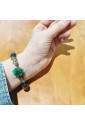Bracciale Pietre Mix Naturali Perla Di Fiume Chiusura Fiore Verde Lavorazione Artigianale Fantasia Monile QI411FM