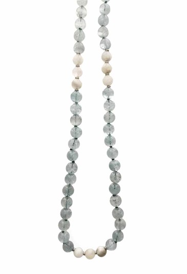 Collana Girocollo Acquamarina Pietra Di Luna Chiusura Argento Lavorazione Artigianale Fantasia Monile S18XWFM