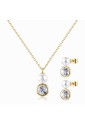 Set Collana Girocollo + Orecchini Brosway Limited Edition Festa Della Mamma Cristalli Perle In Conchiglia Acciaio Gold BLE37