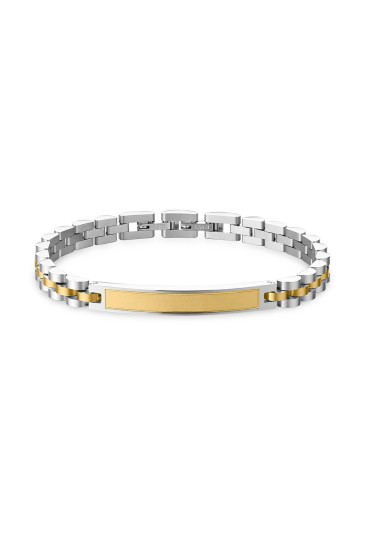 Bracciale Brosway Riptide Piastrina Centrale Acciaio Gold BTD061