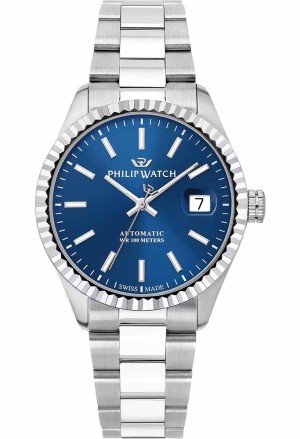Orologio Philip Watch Caribe Urban 39mm Automatico Quadrante Blu Datario Uomo R8223597039