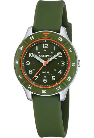 Orologio Calypso Analogico Solo Tempo Junior 10ATM Colore Verde Militare K5847/2