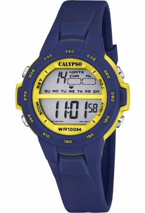 Orologio Calypso Digitale Luce Colori Blu Giallo Gomma 10ATM K5850/5