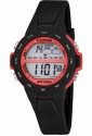 Orologio Calypso Digitale Luce Colori Nero Rosso Gomma 10ATM K5850/6