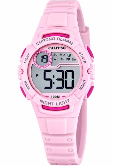 Orologio Calypso Junior Digitale Luce Colore Rosa Gomma 10ATM K5852/1