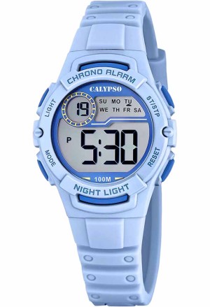 Orologio Calypso Junior Digitale Luce Colore Celeste Gomma 10ATM K5852/2