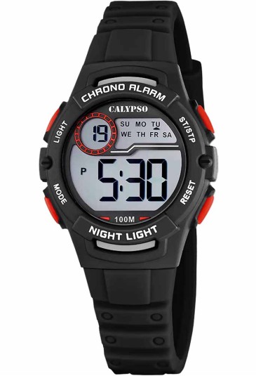 Orologio Calypso Junior Digitale Luce Colore Nero Gomma 10ATM K5852/6