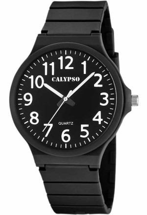 Orologio Calypso Sweet Time Solo Tempo Numeri Arabi Cinturino Gomma 5ATM K5879/5