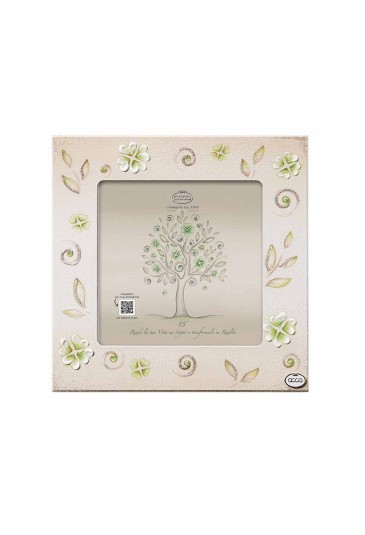 Cornice Portafoto Legno Fortuna Quadrifoglio Misura Esterna 17X17 Regalo Nozze Acca 17.64