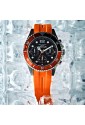 Orologio Sector Modello 230 Multifunzione Quadrante Nero Acciaio Misura 39 mm Cinturino Silicone Arancione Uomo R3251161054