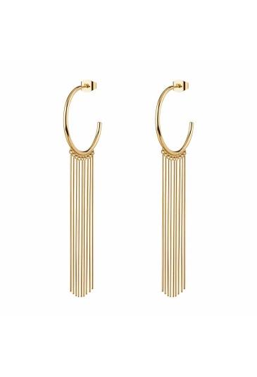Orecchini Cerchio Brosway Aura Frange Acciaio Gold BAU28
