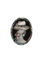 Spilla Lavorazione A Intarsio Madreperla Volto Donna Misura 4X5 cm Fantasia Monile Q6L2XFM