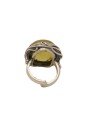 Anello Regolabile Ambra Verde Argento Fantasia Monile GO8M7FM