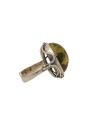 Anello Regolabile Ambra Verde Argento Fantasia Monile GO8M7FM