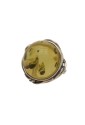 Anello Regolabile Ambra Verde Argento Fantasia Monile GO8M7FM