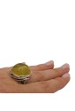 Anello Regolabile Ambra Verde Argento Fantasia Monile GO8M7FM