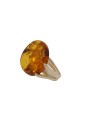 Anello Regolabile Ambra Gialla Argento Fantasia Monile PW2ZJFM