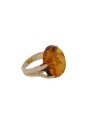 Anello Regolabile Ambra Gialla Argento Fantasia Monile PW2ZJFM