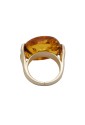 Anello Regolabile Ambra Gialla Argento Fantasia Monile PW2ZJFM