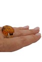 Anello Regolabile Ambra Gialla Argento Fantasia Monile PW2ZJFM