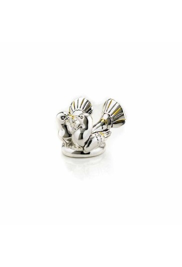 Scultura Colombi Resina Argento Misura Small Regalo Matrimonio Altezza 6cm Acca AR 389 CB
