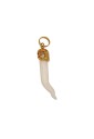 Ciondolo Corno Corallo Rosa Montatura Argento Dorato Fantasia Monile SM3O9FM
