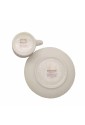 Set Due Tazzine Caffe Porcellana Colorata Rosa Oro Dimensione 12x6 cm Con Piattino Hervit 29231