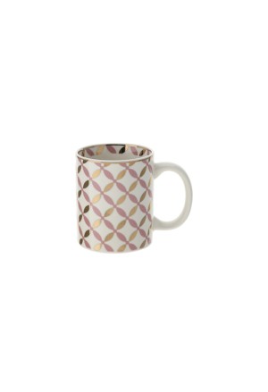 Tazza Mug Porcellana Colorata Rosa Oro Altezza 10cm Hervit 29232