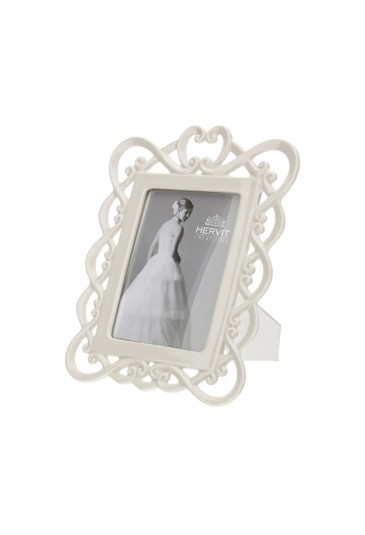 Cornice Portafoto Cuore Porcellana Bianca Dimensione Esterna 25X31 Regalo Matrimonio Hervit 28352