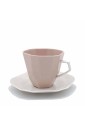 Tazza The Porcellana Colorata Rosa Dimensione 9x7cm Con Piattino Bianco Hervit 27467