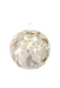 Lampada A Led Forma Mela Vetro Bianco Oro Misura 16x17cm Hervit 29686