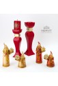 Babbo Natale Porcellana Oro Portacandela Altezza 22cm Decorazione Natale Hervit 28688