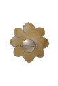 Spilla Corno Fiore Bianco Diametro 6 cm Fantasia Monile JQ62NFM
