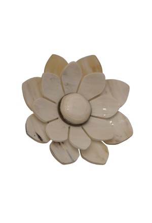 Spilla Corno Fiore Bianco Diametro 6 cm Fantasia Monile JQ62NFM